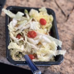 Music City Fit Meals - When I'm at home and need a quick meal I chopped up some roughage to mound on top of the Fit Meal.