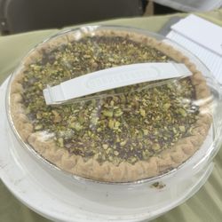 Pistachio chocolate cheesecake (all these ingredients were purchased at the Fresh Market)