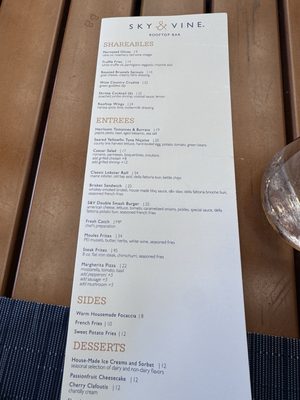 Menu photo 1 Sky & Vine Rooftop Bar Napa, CA