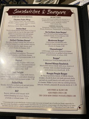 Menu photo 3 Brothers Three Marinette, WI