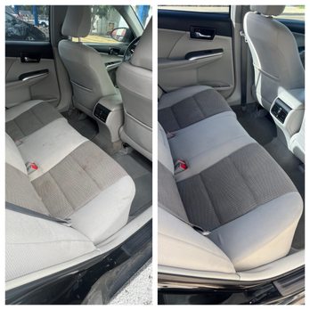 Angels Auto Spa - Before and after photo of back seats - Car Wash Near Me - Costa Mesa, California Angels Auto Spa - Before and after photo of back seats - Car Wash Near Me - Costa Mesa, California