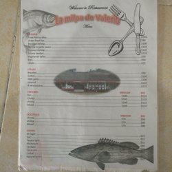 La Milpa de Valerio - Menu in English