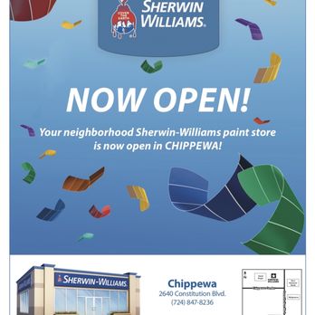 Sherwin-Williams Paint Store - New location open flyer - Paint Stores Near Me - Beaver Falls, Pennsylvania Sherwin-Williams Paint Store - New location open flyer - Paint Stores Near Me - Beaver Falls, Pennsylvania
