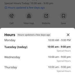 11/28/23 - Special Hours Updated 11/28/23 - Special Hours Updated
