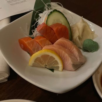 Umi Sake House - Salmon sampler Left to right is Ora, sockeye, white king - Sushi Bars Near Me - Seattle, Washington Umi Sake House - Salmon sampler Left to right is Ora, sockeye, white king - Sushi Bars Near Me - Seattle, Washington