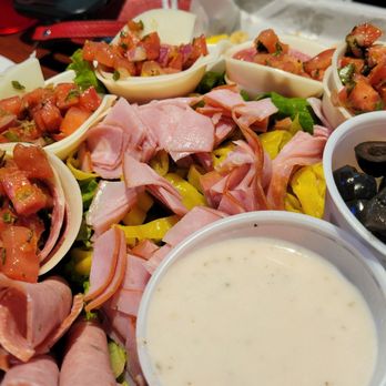 Romano's Chicago Pizzeria - Antipasto Salad - Large, beautiful to look at, and even better in the tummy.  Sadly, the creamy salad dressing failed. - Pizza Near Me - Riverside, California