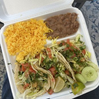 Andaluz - Street tacos with chicharron, rice & beans. - Mexican Near Me - Houston, Texas