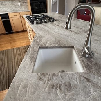 Prestige Stone - Prep sink on island - Flooring Near Me