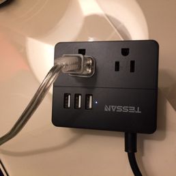 One usb plug in the entire room and in a useless spot. One usb plug in the entire room and in a useless spot.