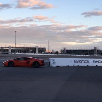 Exotics Racing - Aventador entering the track.  Speed Limit 200 - Racing Experience Near Me - LAS VEGAS NV, Nevada