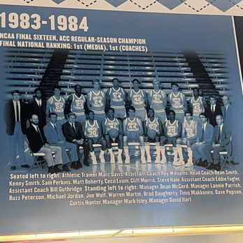 Dean E. Smith Center - UNC Men's Basketball team photo 83-84 with Michael Jordan - Stadiums & Arenas Near Me - Chapel Hill, North Carolina