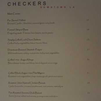 Checkers Downtown - menu 7/25/11- entree - Bars Near Me - Los Angeles, California