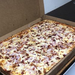 Donatello's Pizza - Bacon & onion party tray.. Donatello's pizza