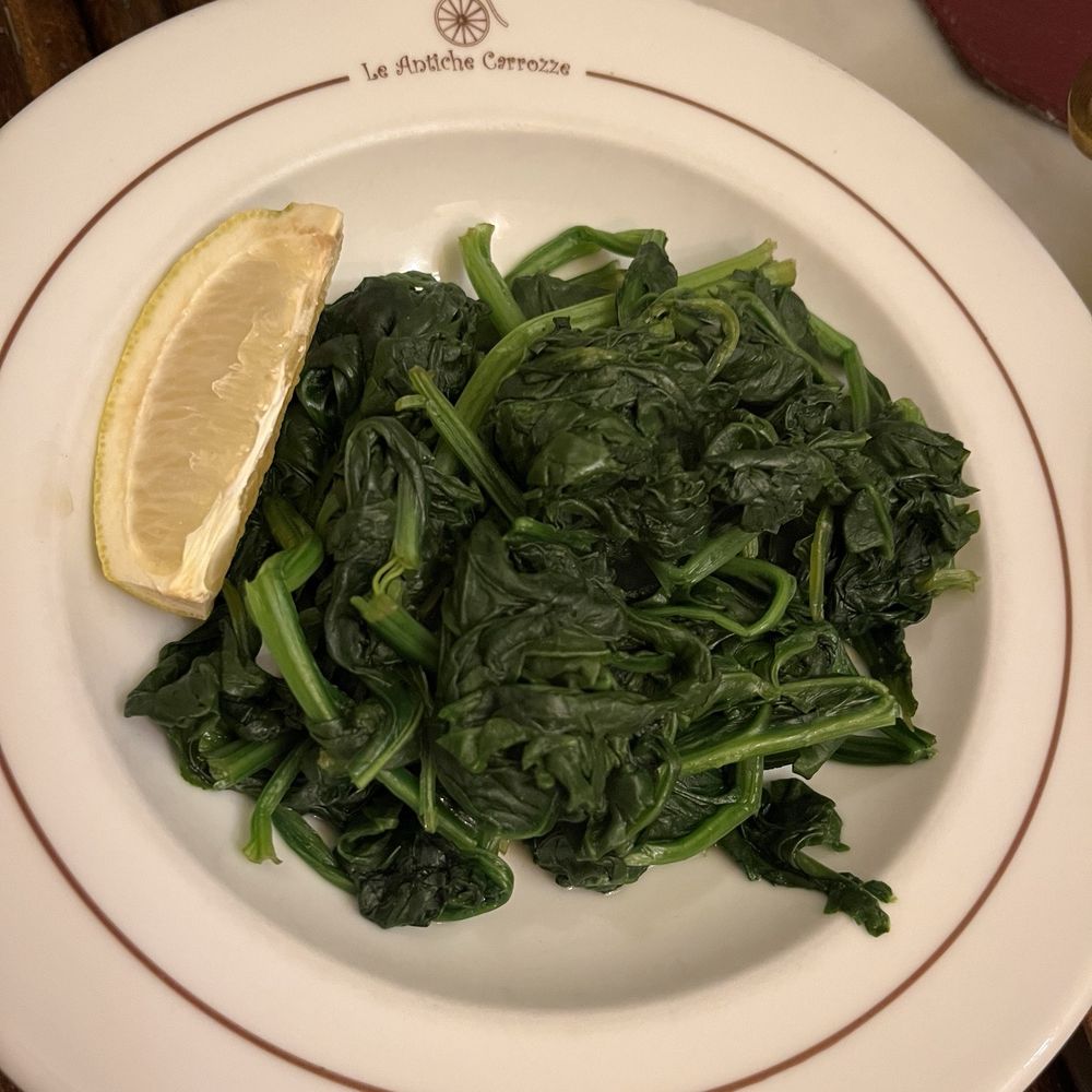 Le Antiche Carrozze - Side of spinach €6 - Pizza Near Me - Florence, FI