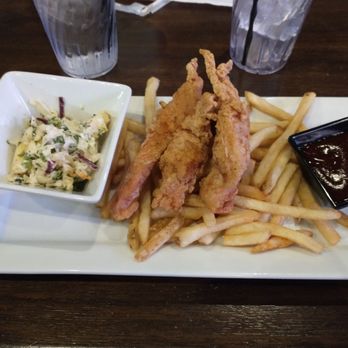 Dave & Buster's Hilliard - Chicken Tenders, fries, and pineapple slaw. - American Near Me - Hilliard, Ohio