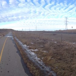 West Nose Creek Park - A stroll down the path with my favourite dog in the distance.