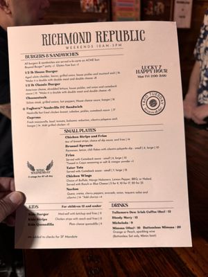 Menu photo 6 Richmond Republic Draught House San Francisco, CA