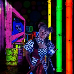 DarkSyde Acres Haunted House - Halloween gets twisted inside Klowne Towne at DarkSyde Acres Haunted House! Creepy klowns, glowing colors and 3D scares await.