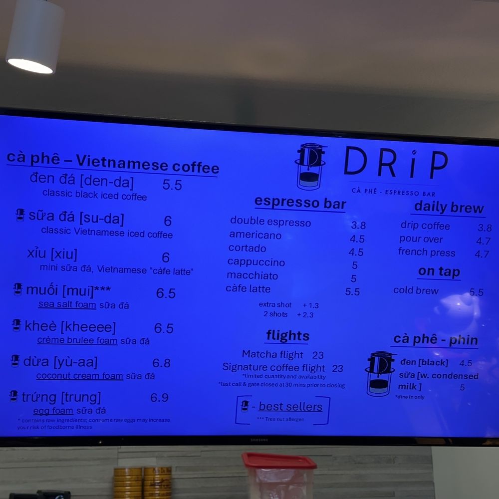 DRiP Cà Phê - Menu - Coffee & Tea Near Me - Annandale, Virginia DRiP Cà Phê - Menu - Coffee & Tea Near Me - Annandale, Virginia
