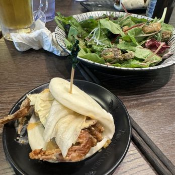 Tanaka Ramen & Izakya - 1 Piece Soft Shell Crab Bun Salmon skin salad - Ramen Near Me - Mililani, Hawaii Tanaka Ramen & Izakya - 1 Piece Soft Shell Crab Bun Salmon skin salad - Ramen Near Me - Mililani, Hawaii