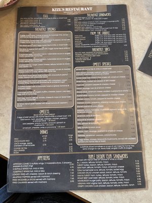 Menu photo 2 Kizl's Family Restaurant Southington, CT Menu photo 2 Kizl's Family Restaurant Southington, CT