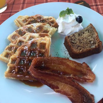 Seaglass Inn - Caramel Waffles with the best bacon ever! - Bed & Breakfast Near Me - Melbourne Beach, Florida Seaglass Inn - Caramel Waffles with the best bacon ever! - Bed & Breakfast Near Me - Melbourne Beach, Florida