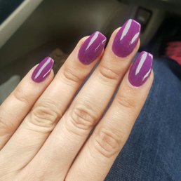 Coffin shape and clean filing job! These are my real nails with SNS