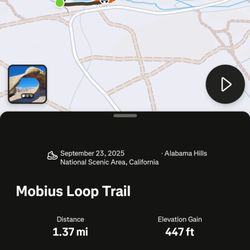 Lathe Arch - Strava: Mobius Loop trail. 1.25mi hike, 30min long.