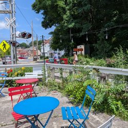 Main St Market - Outdoor patio near train track & the bike trail