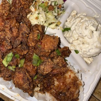 Pineapple Express - Spicy garlic chicken with pineapple slaw and Mac salad. Don't sleep on this combo! - Hawaiian Near Me - Eureka, California Pineapple Express - Spicy garlic chicken with pineapple slaw and Mac salad. Don't sleep on this combo! - Hawaiian Near Me - Eureka, California