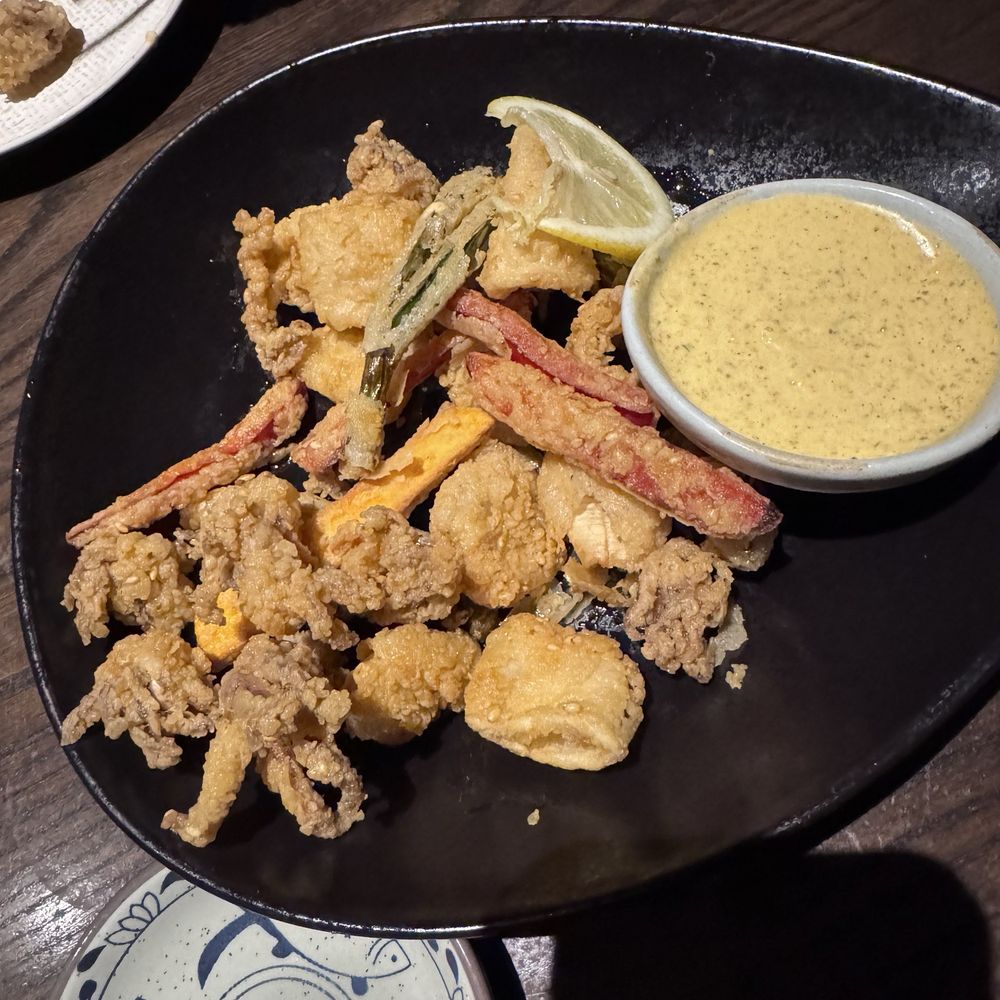 Blue Sushi Sake Grill - Calamari - this was after we started eating it - Sushi Bars Near Me - Westwood, Kansas