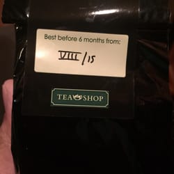 Tea Shop - Cool way of putting on "best by" date