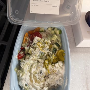 Ana Blu - The Greek "chicken" and rice bowl (pile of slop with no actual chicken) - Pizza Near Me - Williamsville, New York