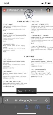 Menu photo 1 Boquinete Puerto Morelos, ROO Menu photo 1 Boquinete Puerto Morelos, ROO