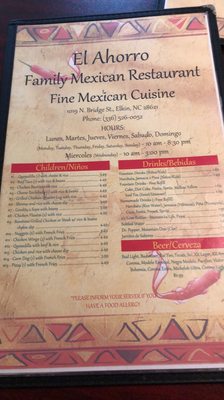 Menu photo 1 El Ahorro Elkin, NC