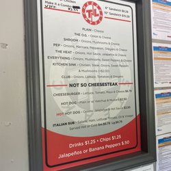 TNL Cheesesteak - Menu