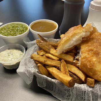 The Codfather - Tarter sauce, mushy peas, curry sauce, fish & chips. - Fish & Chips Near Me - Henderson, Nevada The Codfather - Tarter sauce, mushy peas, curry sauce, fish & chips. - Fish & Chips Near Me - Henderson, Nevada