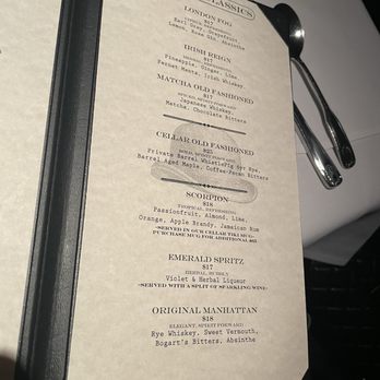 The Cellar Restaurant - Drink Menu - French Near Me - Fullerton, California