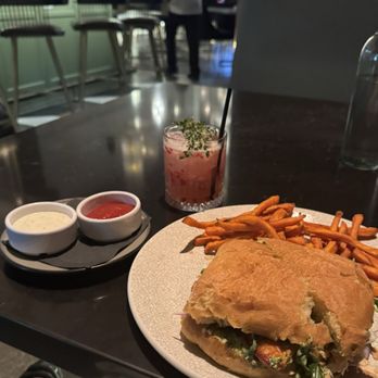 The Goldfinch - So Much Drama cocktail and Grilled Salmon Sandwich - New American Near Me - Irvine, California The Goldfinch - So Much Drama cocktail and Grilled Salmon Sandwich - New American Near Me - Irvine, California