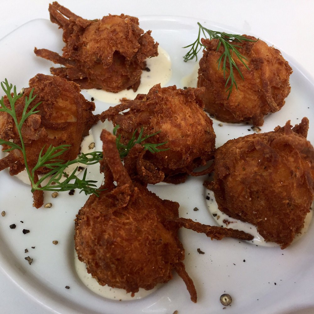 Brix Brine - Crab tots.  Each was about thumb sized. - Seafood Near Me - Ogunquit, Maine