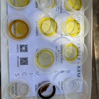 Olive + Lavender Farms - Olive Oil / Balsamic Vinegar Tasting Tray - Attraction Farms Near Me - Los Olivos, California Olive + Lavender Farms - Olive Oil / Balsamic Vinegar Tasting Tray - Attraction Farms Near Me - Los Olivos, California