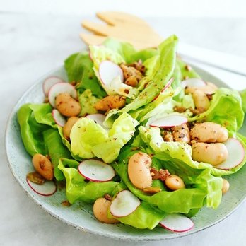 Mothermelon - Giant bean and butter lettuce salad with tarragon dressing - Nutritionists Near Me Mothermelon - Giant bean and butter lettuce salad with tarragon dressing - Nutritionists Near Me
