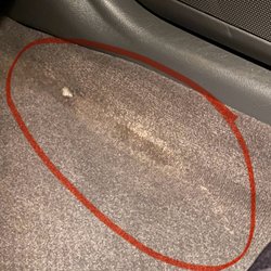 Marshal Mize Ford - Mold sprouts & horrid odor on the floorboard where the water pooled & sat locked up on their lot for 4 days.