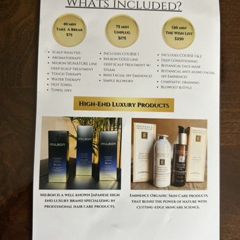 Unplugged Headspa - Pricing menu - Makeup Artists Near Me - San Diego, California Unplugged Headspa - Pricing menu - Makeup Artists Near Me - San Diego, California