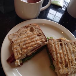Cowgirl grilled sandwich & tomato ravioli soup. Cowgirl grilled sandwich & tomato ravioli soup.