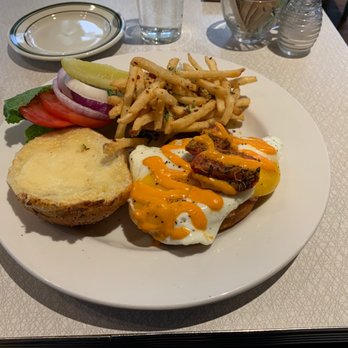 Farm Bloomington - Messy Sandwich glory with garlic fries - New American Near Me - Bloomington, Indiana Farm Bloomington - Messy Sandwich glory with garlic fries - New American Near Me - Bloomington, Indiana
