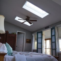 Jacob Swartz House - Master bedroom, lots of natural light and private screen porch