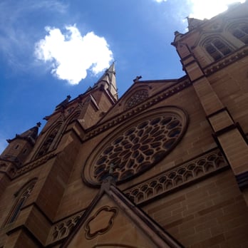 St Mary's Cathedral - Looking up at the front of the church - Churches Near Me - Sydney, NSW St Mary's Cathedral - Looking up at the front of the church - Churches Near Me - Sydney, NSW