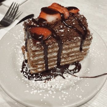 Veselka - Medovyk (Layered Sour Cream Cake with Walnuts and Honey) - Ukrainian Near Me - New York, New York Veselka - Medovyk (Layered Sour Cream Cake with Walnuts and Honey) - Ukrainian Near Me - New York, New York
