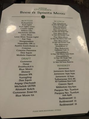 Menu photo 2 Waxy O'Connor's San Antonio, TX Menu photo 2 Waxy O'Connor's San Antonio, TX